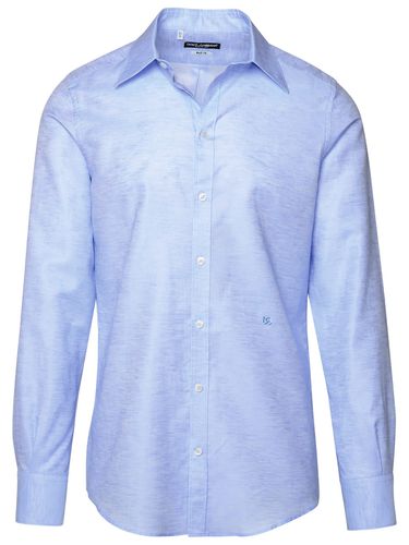 Light Blue Linen Blend Shirt - Dolce & Gabbana - Modalova