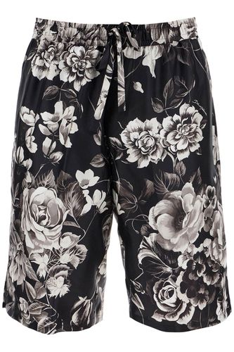 Silk Floral Print Bermuda Shorts Set - Dolce & Gabbana - Modalova