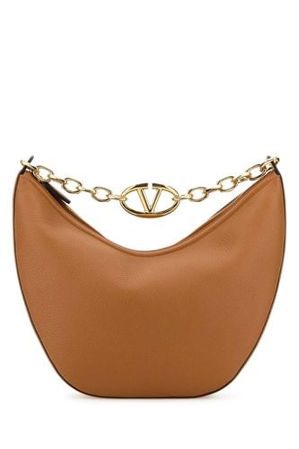 Camel Leather Medium Hobo Vlogo Moon Handbag - Valentino Garavani - Modalova