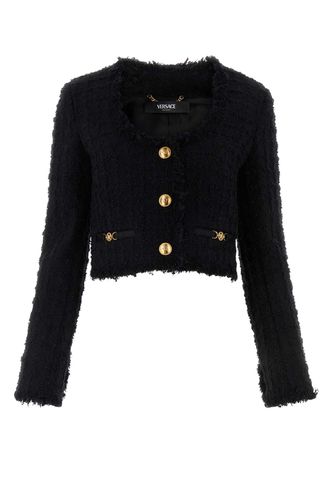 Versace Black Tweed Blazer - Versace - Modalova