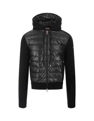 Padded Tricot Cardigan With Hood In - Moncler - Modalova
