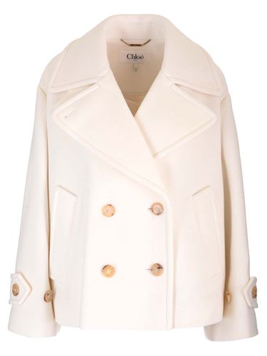 Oversized Double-breasted Short Coat - Chloé - Modalova