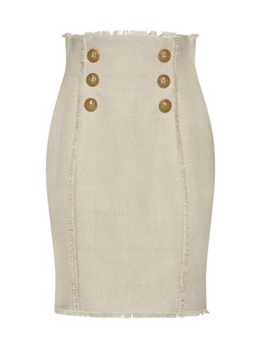 Balmain Linen Midi Skirt - Balmain - Modalova