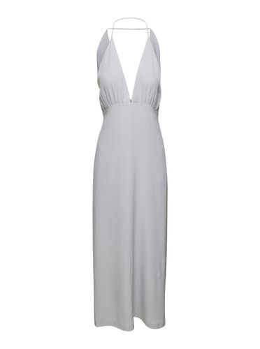 Light-blue Halterneck Midi Dress In Silk Woman - Totême - Modalova