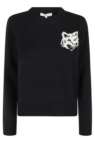 Fox Head Intarsia Regular Jumper - Maison Kitsuné - Modalova