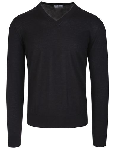 Man Cashmere Pullover With V-neck - Fedeli - Modalova