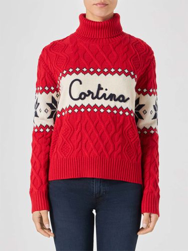 Woman Half-turtleneck Sweater With Cortina Lettering - MC2 Saint Barth - Modalova