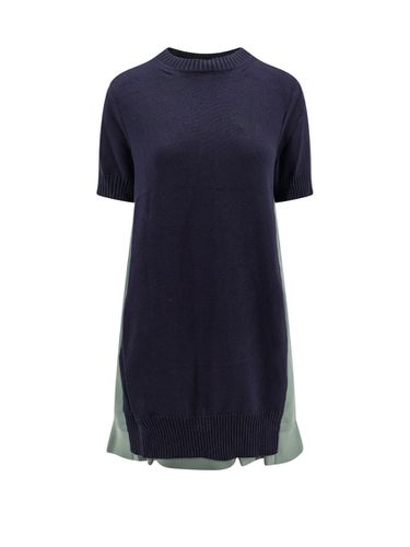 Panelled Crewneck Knitted Dress - Sacai - Modalova