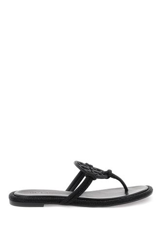 Pavé Leather Thong Sandals - Tory Burch - Modalova