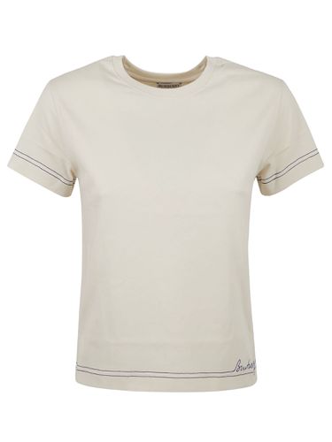 Logo Embroidered Crewneck T-shirt - Burberry - Modalova