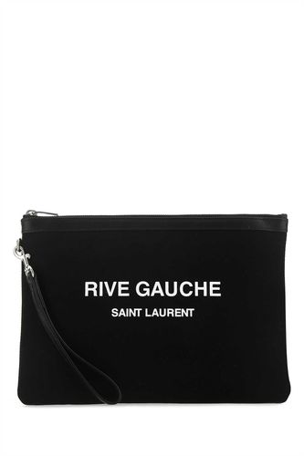 Black Canvas Rive Gauche Clutch - Saint Laurent - Modalova