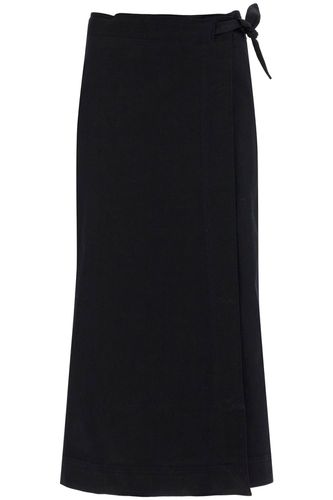 Ganni Long Wrap Skirt With Pockets - Ganni - Modalova