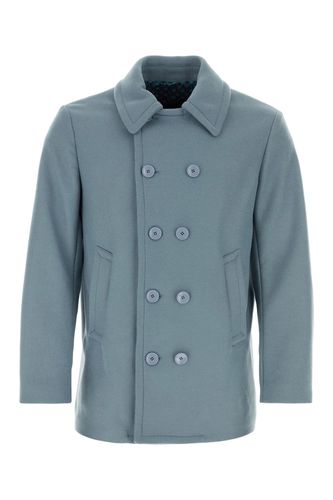 Etro Powder Blue Wool Blend Coat - Etro - Modalova