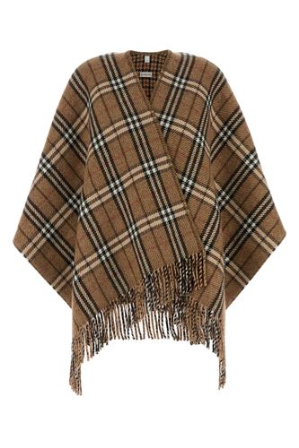 Embroidered Cashmere Blend Reversible Cape - Burberry - Modalova