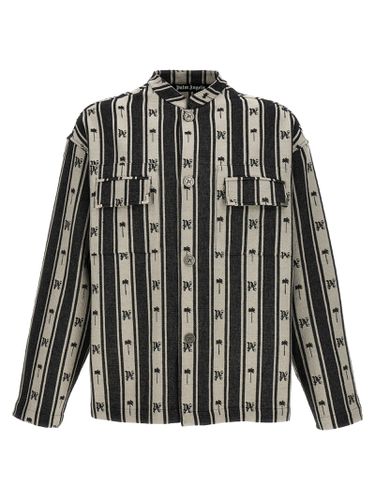 Metal Frame Stripes Overshirt - Palm Angels - Modalova