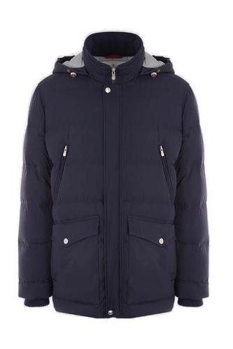 High-neck Hooded Jacket - Brunello Cucinelli - Modalova