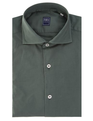 Fedeli Sean Shirt In Green Panamino - Fedeli - Modalova