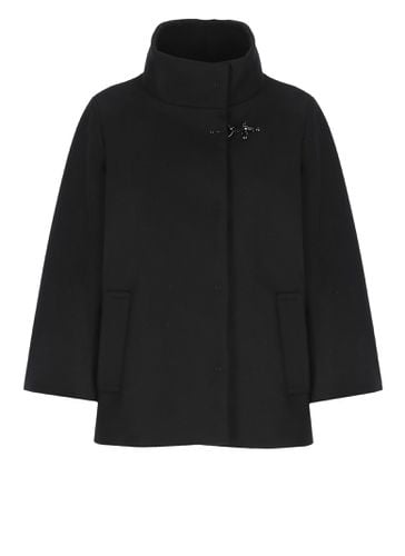 Fay Black Wool Blend Fabric Cape - Fay - Modalova