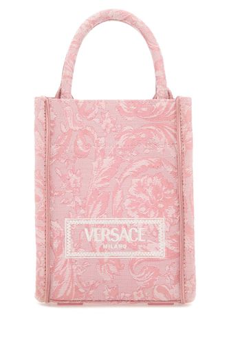 Embroidered Fabric Mini Athena Handbag - Versace - Modalova