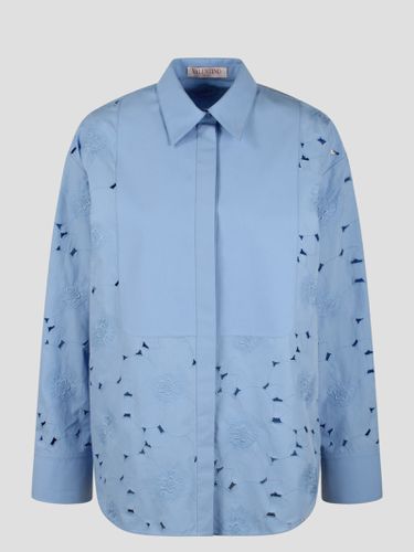 Embroidered Cotton Poplin Shirt - Valentino Garavani - Modalova
