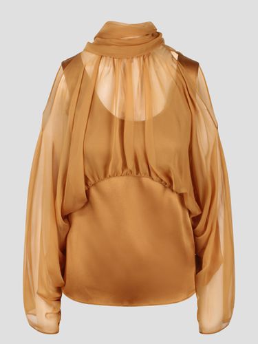 Satin And Organza Shirt - Alberta Ferretti - Modalova