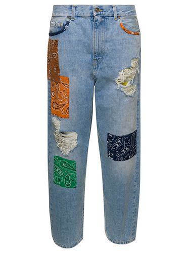 Light Jeans With Bandana Patchwork In Cotton Denim Woman - Alanui - Modalova