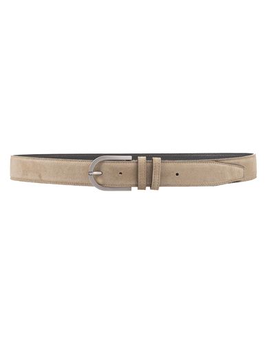 Beige Suede Belt With Silver Buckle - Kiton - Modalova