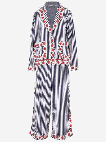 Cotton Suit With Striped Pattern - Flora Sardalos - Modalova