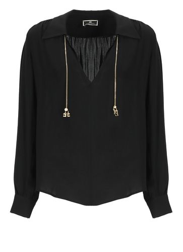 Shirt With Jewel - Elisabetta Franchi - Modalova