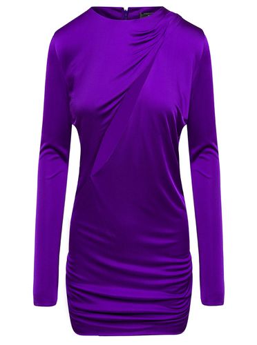 Purple Minidress With Cut-out Detailing Satin Effect In Viscose Woman - Versace - Modalova