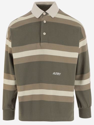 Cotton Polo Shirt With Striped Pattern And Logo - Autry - Modalova