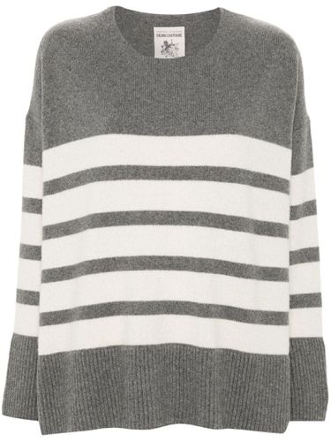 Striped Cashmere Crew Neck Sweater - SEMICOUTURE - Modalova