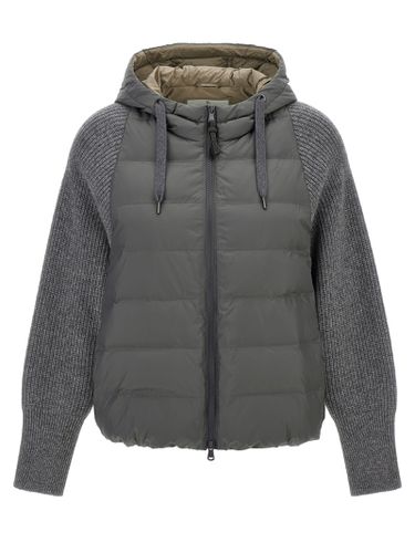 Hooded Down Jacket With solomeo Inserts - Brunello Cucinelli - Modalova