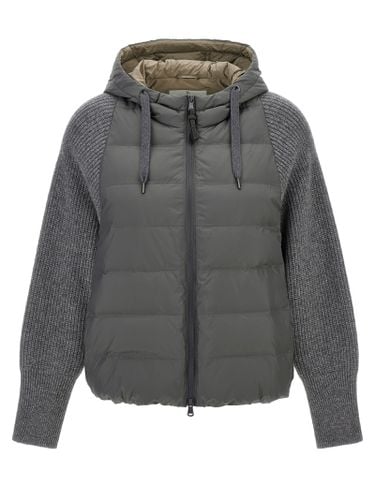 Hooded Down Jacket With solomeo Inserts - Brunello Cucinelli - Modalova