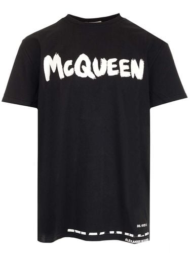Black graffiti T-shirt - Alexander McQueen - Modalova