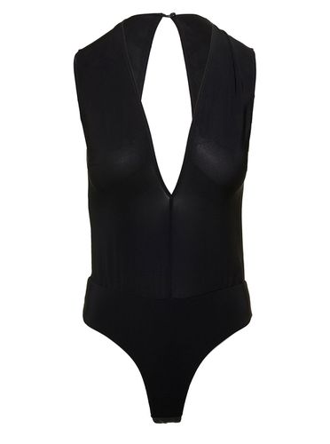 Bodysuit With Cut-out And V Neckline In Stretch Viscose - Pinko - Modalova