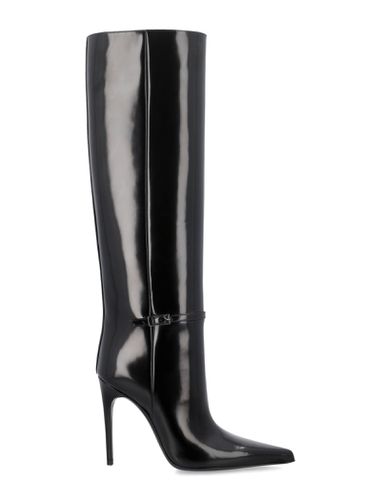 Vendome Boots In Glazed Leather - Saint Laurent - Modalova
