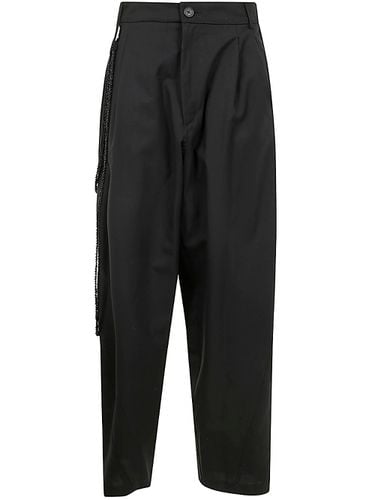 Phebe Chain Adorned Light Wool Wide Leg Pants - DARKPARK - Modalova