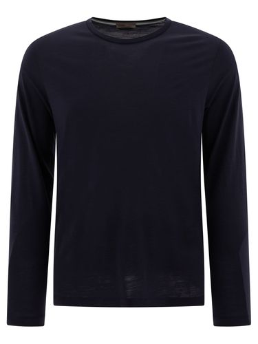 Long-sleeved Crewneck Knitted T-shirt - Herno - Modalova