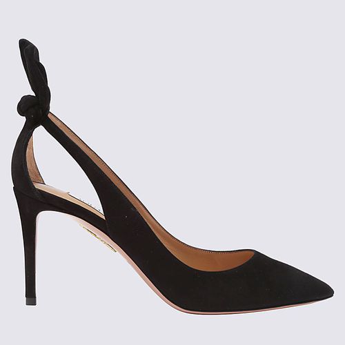 Aquazzura Black Suede Bow Tie Pumps - Aquazzura - Modalova