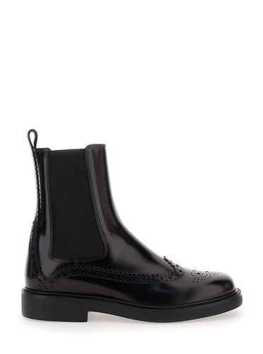Chelsea Boots With Perforations In Leather Woman - Tod's - Modalova