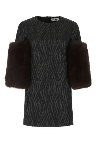 Black Damask Mini Dress - Saint Laurent - Modalova