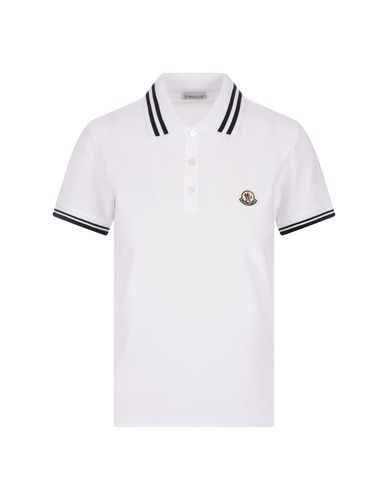 Polo Shirt With Stripes And Logo - Moncler - Modalova