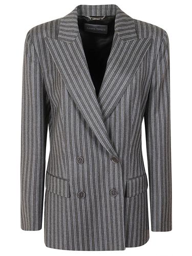 Striped Double-breasted Blazer - Alberta Ferretti - Modalova