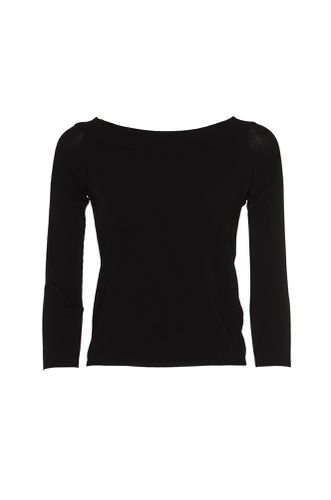 Wide Neck Long-sleeved Plain Sweater - Roberto Collina - Modalova