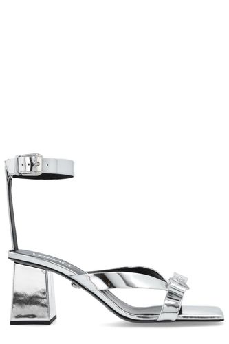 Medusa Head Metallic Square-toe Sandals - Versace - Modalova