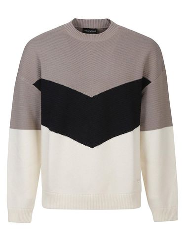 Colour-block Crewneck Knitted Jumper - Emporio Armani - Modalova