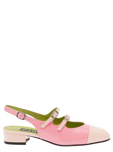 Abricot Slingback Mary Janes With Contrasting Toe In Leather Woman - Carel - Modalova