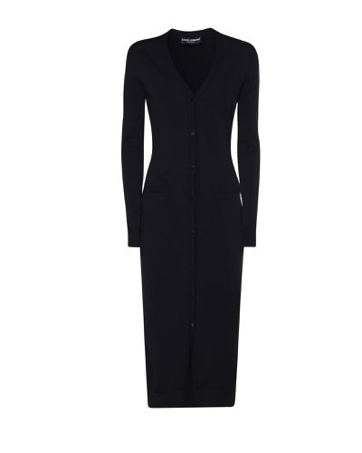 Long Cardigan In Stretch Viscose Knit - Dolce & Gabbana - Modalova