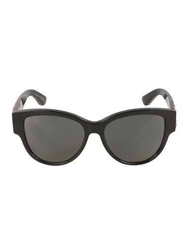 Ysl Plaque Round Frame Sunglasses - Saint Laurent Eyewear - Modalova
